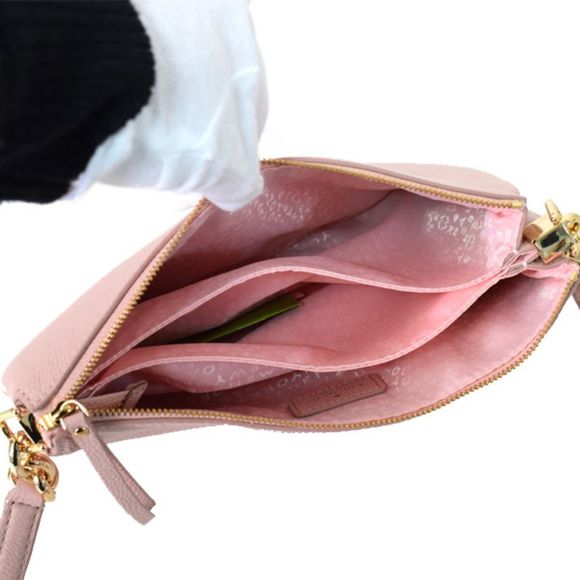 Kate Spade Diagonal Leather Pink Shoulder Bag - Picture 4 of 4